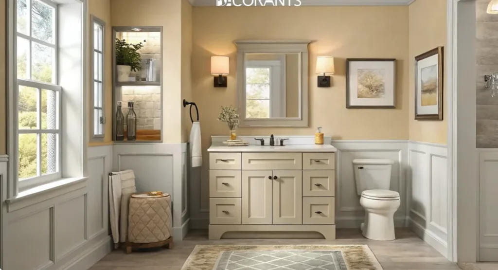 Compact modern shower with glass enclosure, wood-accented vanity, and sleek tile in Allentown, PA