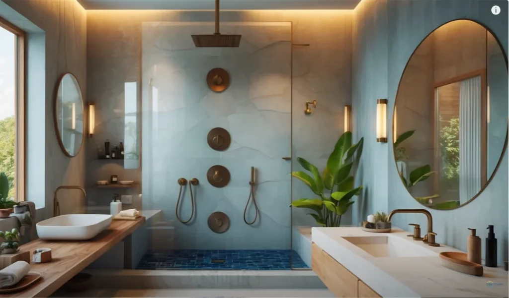 Modern bathroom featuring a tub-to-shower conversion with a glass-enclosed shower and dark cabinetry in Allentown, PA